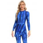 Ladies Printed Muslim Swimsuit Muslim Bikini Burkini Conservative Bathing Suits for sale