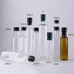 Olive Oil Vinegar Plastic Bottle With Screw Cap Square 8.8oz for sale