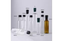 China Olive Oil Vinegar Plastic Bottle With Screw Cap Square 8.8oz supplier