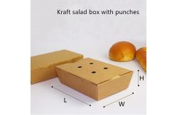 China Salad Kraft Paper Take Away Box Microwavable Disposable With Punches supplier