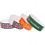 Full Color Custom Security Wristbands , Printing Tyvek Neon Paper Wristbands for sale