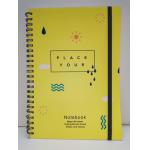 Yellow Color PVC Hard Cover Spiral Notebook Printing For Promotional Gift for sale
