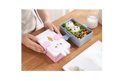 China PP And Wheat Straw Fibre Lunch Box 2 Compartments Bento supplier