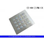 Numeric Illuminated Backlit Metal Keypad 16 Keys for Security Access Control System for sale