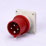 IP44 CEE / IEC Panel Mounted Industrial Plugs With Nickel Plated Contacts for sale