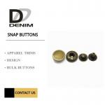 22L Antique Brass Brushed Metal Snap Buttons Custom Press 4 Part Button