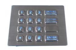 China Durable16 keys backlit brushed steel numeric keypad with USB electronic controller supplier