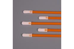 China 70mm PP Stick Flat Tip Swabs Double Knitted Cleanroom Microfiber swabs supplier