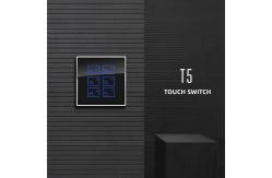 China Tempered Glass Touch Wall Switch Blue Light Wall Mounted Switch supplier