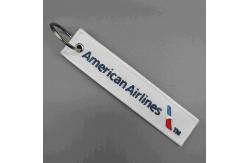 China American Airlines Custom Embroidered Key Fob Corrosion Resistance High Accuracy supplier