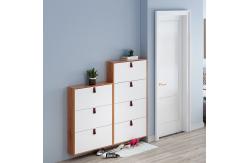 China Home 4 Layers Metal Shoe Storage Cabinet Simply Double Colror supplier
