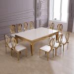 Modern 20 - 40mm Luxury Marble Dining Table 12 Seat 96x48x30inch for sale