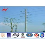 Power Transmission Galvanized Steel Pole , Outdoor Electrical Utility Poles 11.9m - 940dan