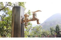 China Decorative Funny Double Handle ODM Outdoor Water Faucet Tap supplier