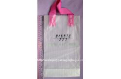 China Eco-Friendly White Soft Loop Handle Stand Up Plastic Bags For Grocery supplier