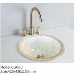 Crystal Die Cast Glass Bathroom Basin Round Hotel Domestic Countertop Wash Basin for sale
