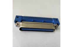 China Blue 50 Pin Male Centronics PCB Mount Connector 25 Pairs Right Angle supplier