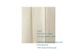 China Unbleached Tri Fold Kitchen Tissue Paper Roll 2 Ply Bamboo Pulp Material supplier