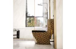 China Ceramic Black Golden Siphonic One Piece Toilet Wall Hung Easy Clean supplier