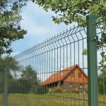 3mm 4mm 4.5mm Garden 3D Wire Mesh Fence Panel With Peach Posts