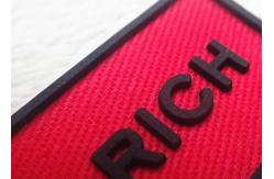China Small Letters Clear LOGO Patches For Garment / Custom Applique Patches supplier