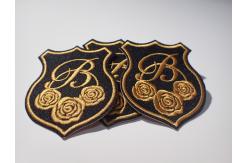 China Eco Unique Style Custom Embroidered Patch Gold Rose Raised Effect supplier