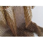 Brass Color Chainmail Mesh Curtain Interior Space Decoration 0.53MM 3.81MM for sale