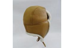 China Real fur lined trapper hats genuine leather trapper sheepskin shearling hat supplier