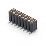2.54mm Dual Row H7.0mm SMT PCB Brass Machined Round Female Header Connector PA6T Black for sale