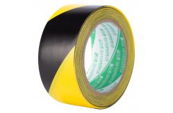 China Detectable Underground PVC Hazard Tape Black And Yellow Stripes supplier