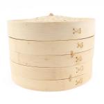 Customized Logo Acceptable Bamboo Steamer Basket Food Grade Food Dumplings Steamers for sale