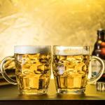 Large Plastic Custom Drinking Cups Dimple Stein Beer Mugs with Handle 20oz