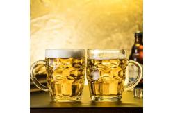 China Large Plastic Custom Drinking Cups Dimple Stein Beer Mugs with Handle 20oz supplier