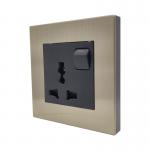 Villa Electrical Power Socket , 13A Universal 3 Pin Socket Grey Panel