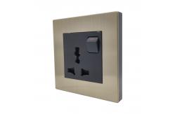 China Villa Electrical Power Socket , 13A Universal 3 Pin Socket Grey Panel supplier