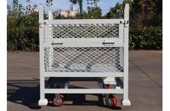 China Industrial Mobile Rigid Mesh Stillage Pallet Cage Trolley With Castors supplier