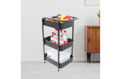 China Household Moveable 3 Tier Modern Storage Trolley Cart With Locking Wheels supplier