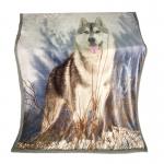 Wolf Design Printed Flannel Blanket for sale