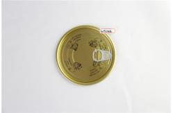 China Golden silk printing Round Tin Can easy open lids 126 mm custom supplier