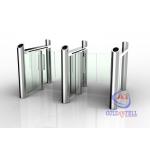 Light duty visual identification pillar door design remote speed security Half Height Turnstiles with entry scanner for sale