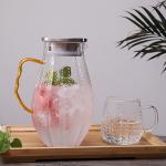 Kitchen 1.5L Glass Water Pitcher Microwave Safe High Borosilicate Material