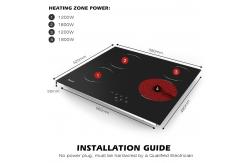 China 220V-240V 4 Burner Electric Cooktop Built In 24 Inch Ceramic Cooktop 6000W supplier