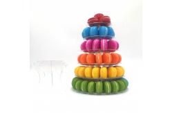 China Self Assemble Circle 6 Tier Macaron Tower Macaron Display Tray Acrylic supplier