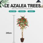 Fiberglass Material Artificial Azalea Tree 245CM Indoor Decoration for sale