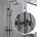 Gray Colorbrass Chrome Rain Shower Mixer Faucet Set With Hand Shower for sale