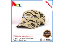 China Flat Embroidery Camo Military Cadet Cap Adjustable For Unisex 56-60cm supplier