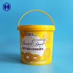 Thin Wall Round Plastic Cookie Containers 84OZ 400G With Single Handle for sale