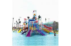 China Playground Children Splash Zone Water Slide Anti UV ISO TUV ROHS Certification supplier