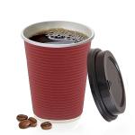 Office Hot Drink Red 16oz Printed Takeaway Coffee Double Wall Cups for sale