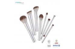 China 8pcs OEM ODM Travel Makeup Brush Set White Aluminium Handle supplier